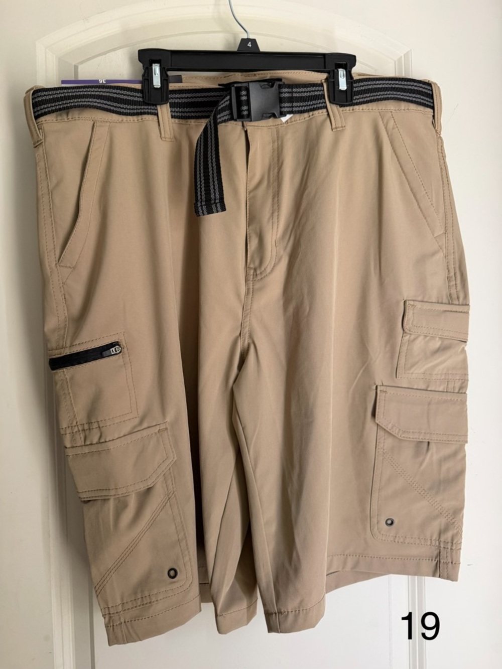 Iron co. Hybrid cargo short Men's sz 36 tan nwt stretch multiple pockets sporty